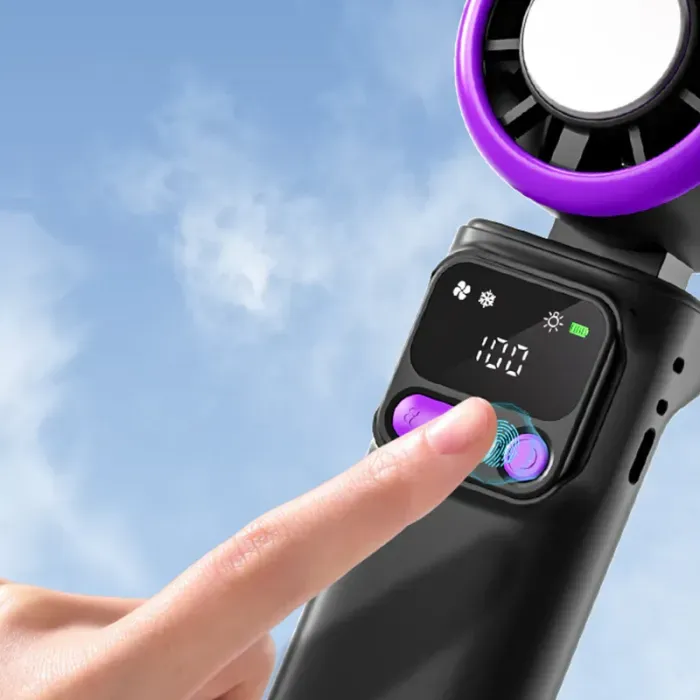 ❄️🌬️ 50% OFF!| Portable Neck Fan with Semiconductor Ice Cooling Plate | 3600mAh Foldable Personal Air Conditioner | LED Display & Type-C Charging