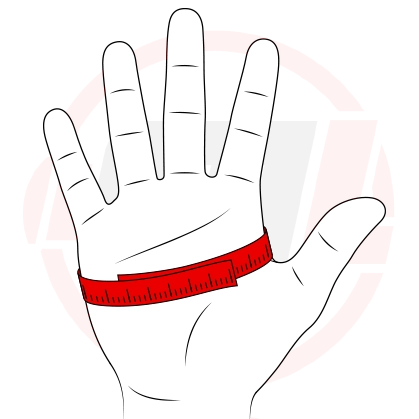 Measuring glove size