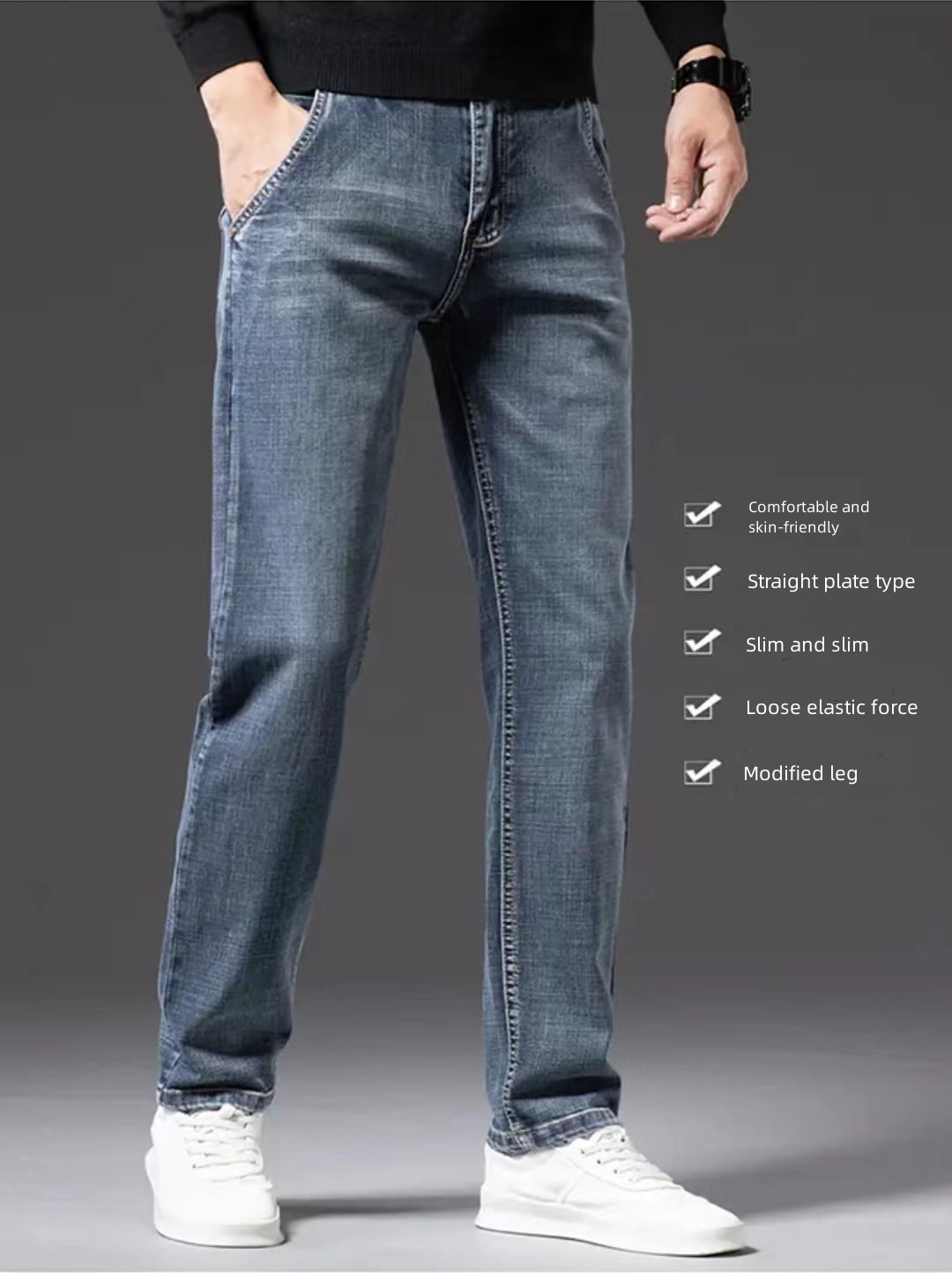 New Men's  Straight Loose Jeans