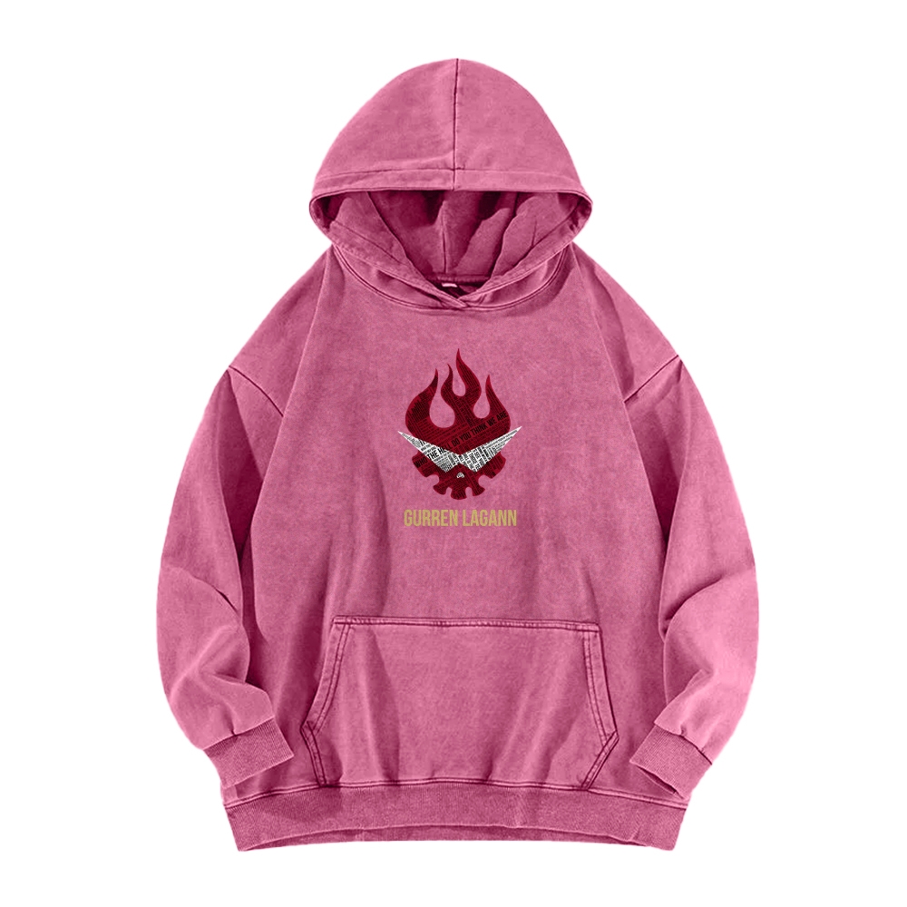 Gurren lagann Tengen Toppa Casual Washed Hoodie 