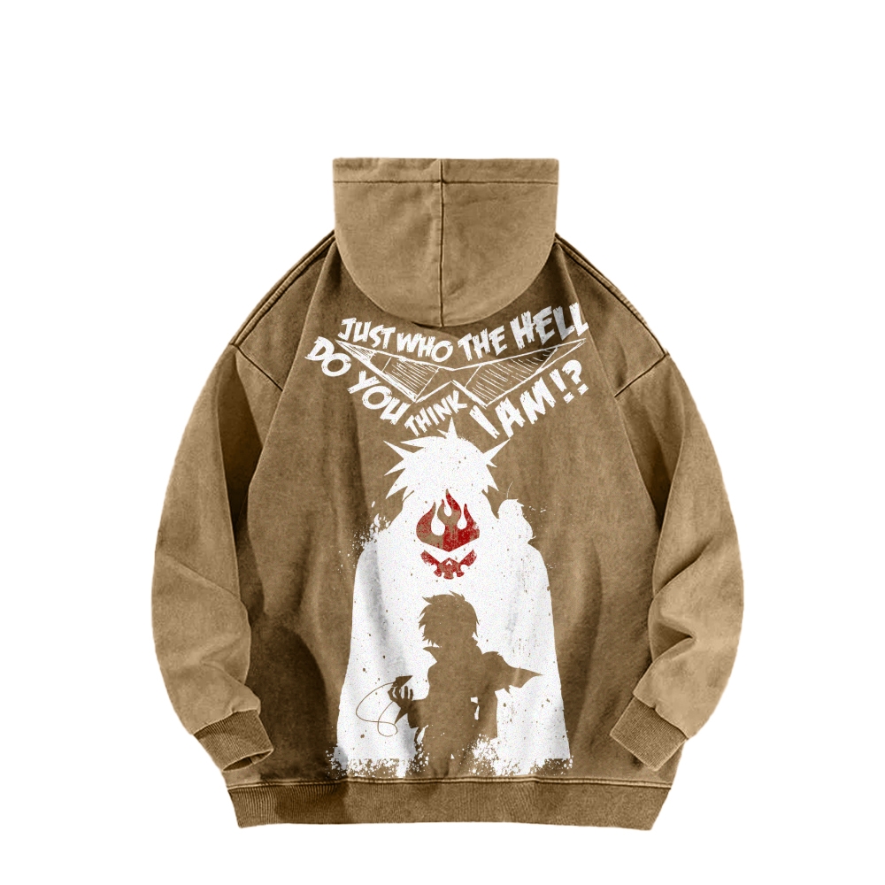 Gurren lagann Tengen Toppa Casual Washed Hoodie 