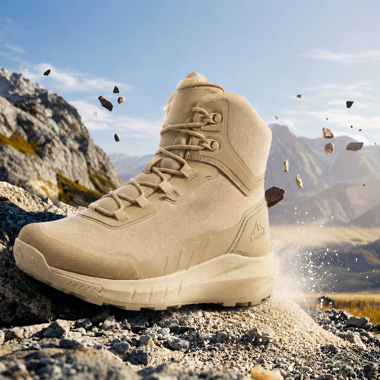 NORTIV 8 Botas de Senderismo Táctical para Hombre Ligeras con Suela Acolchada para Trabajo todo el día Cremallera Lateral Motocicleta Combate