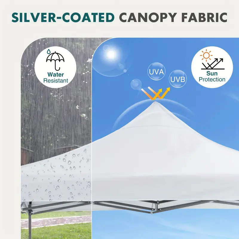 Carpa con  , refugio portátil   para exteriores de   pies, fácil cierre central de 1 empuje, protección UV y bolsa de transporte. detalles 3