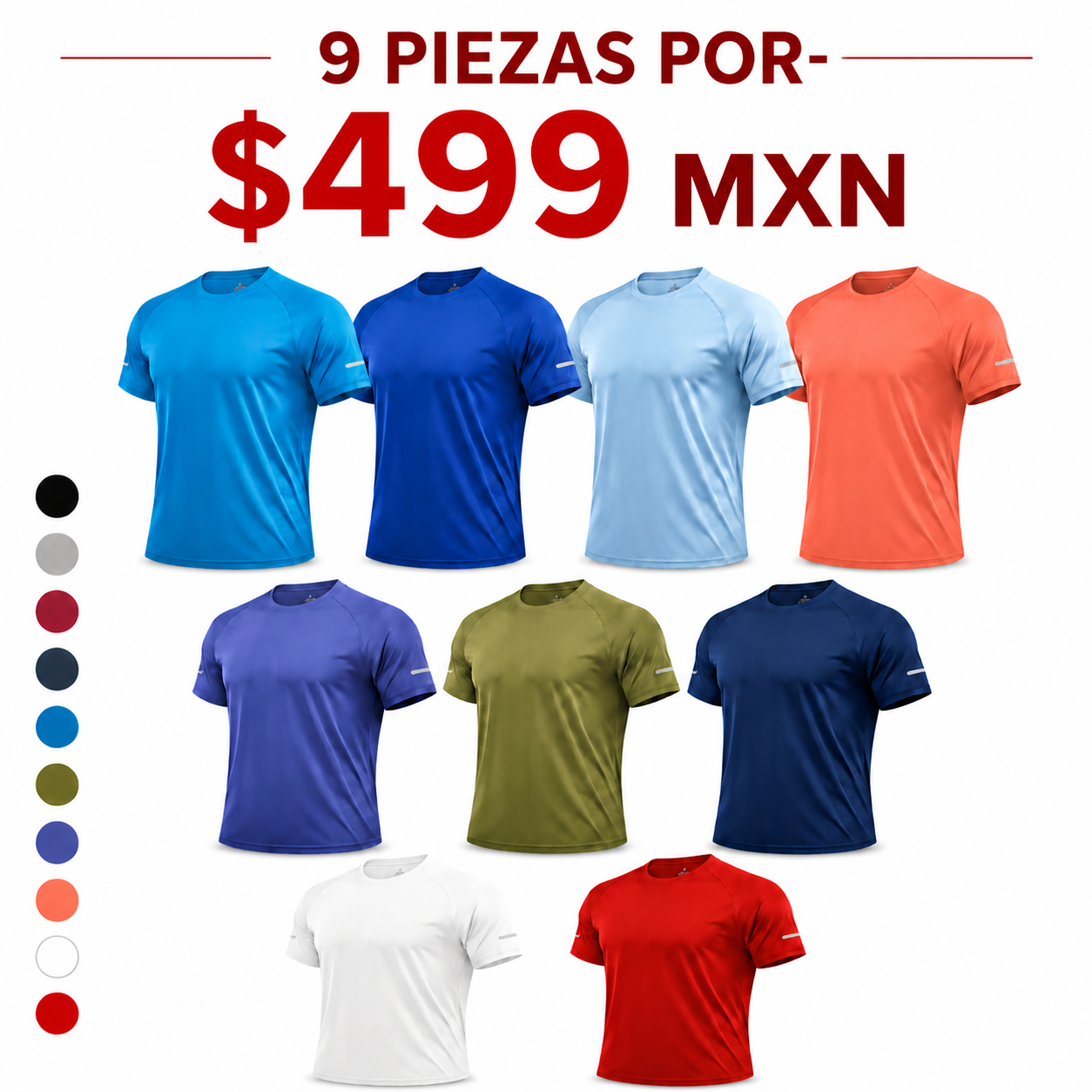[Copy]Camiseta Deportiva Reflectante, de Manga Corta, Cuello Redondo, Ligera y Transpirable, Ideal para Actividades al Aire Libre
