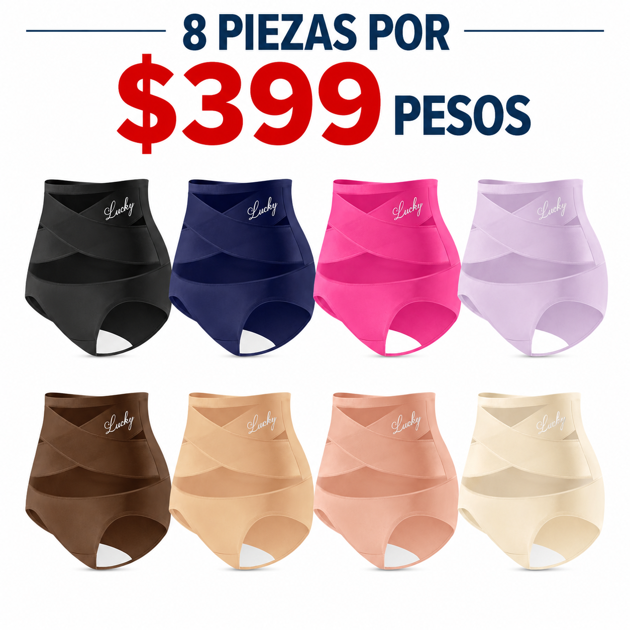  8-Pack Cross-Waist Mesh Women's Thong Pants, Soft Breathable High Waist, Comfortable Non-Squeezing, Sizes XS-Xxxxl, Multiple Colors