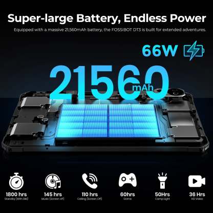 FOSSiBOT DT3 5G Tablet resistente de 10,4 pulgadas, 32+256 GB, MediaTek Dimensity 7300 de 4 nm, Octa-core, 21560 mAh, cámara de 64 MP, carga rápida de 66 W, Android 15