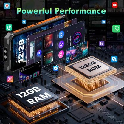 Teléfono resistente F110L con Android 15, altavoz de 128 dB, batería de 10000 mAh, desbloqueado, 12 GB + 128 GB/2 TB, pantalla de 6,745", cámara de 50 MP, doble SIM/OTG/NFC/IP68/IP69K.