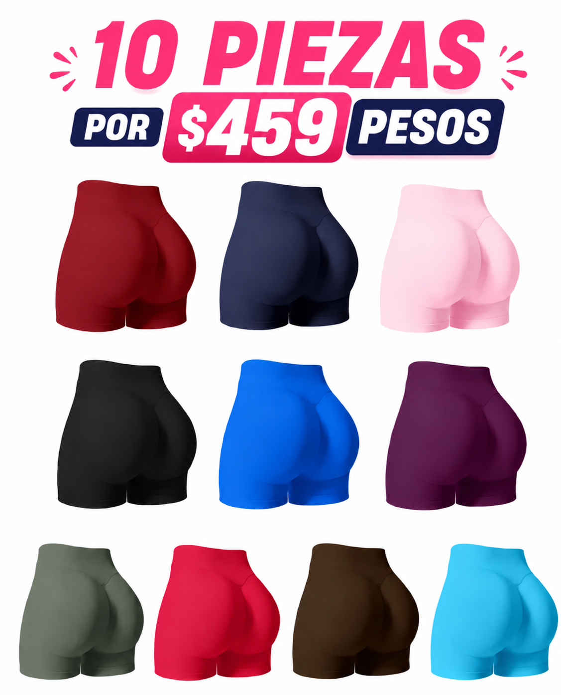 TIMEOFF Pantalones Cortos Deportivos Lisos para Ciclismo Color Rojo Elástico Culo Elevador y Forma Deporte Estilo Moda Gimnasio Desgas Shorts Deportivos Lisos te Delgado Confort Ventilar Shorts de Carrera Biker Ejercicio