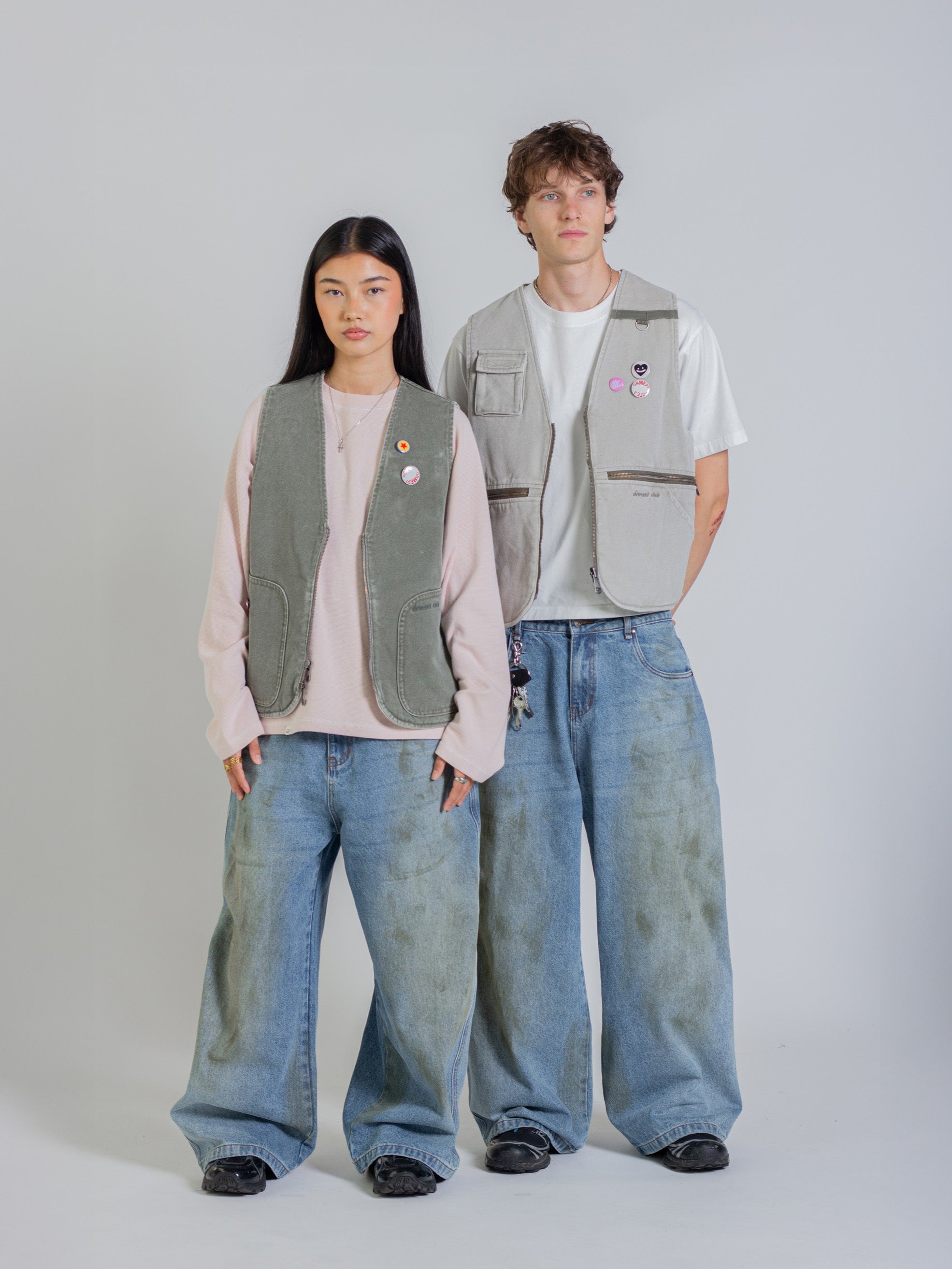 REVERSIBLE UTILITY VEST - GREEN/GREY