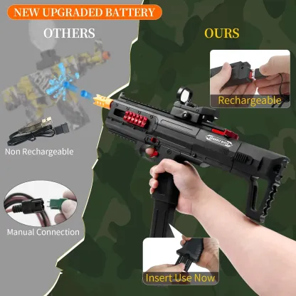 Electric Gel Splat Blaster, Splatter Ball Blaster Automatic and Manual with 80,000 Gels for Outdoor Activities-Fighting Shooting Team Game Ages 14+