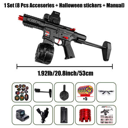 JOYNAS ARP7 Electric Gel Ball Impact Toy - Eco-Friendly Splash Ball Impact Toy, Automatic Outdoor Game Toy, Suitable for Active Team Games, Comes with DIY Halloween Stickers, Great for Halloween and Christmas Gifts