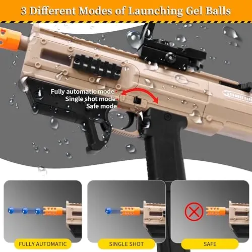 Electric Gel Splat Blaster, Splatter Ball Blaster Automatic and Manual with 80,000 Gels for Outdoor Activities-Fighting Shooting Team Game Ages 14+