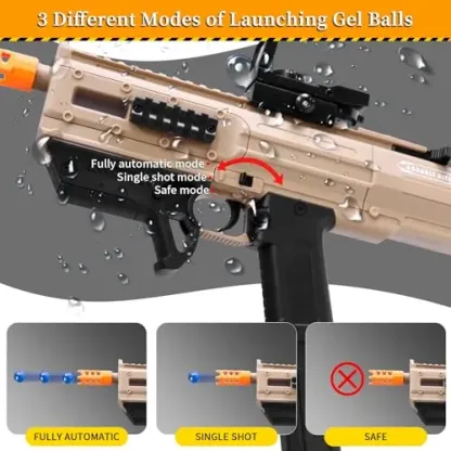 Electric Gel Splat Blaster, Splatter Ball Blaster Automatic and Manual with 80,000 Gels for Outdoor Activities-Fighting Shooting Team Game Ages 14+