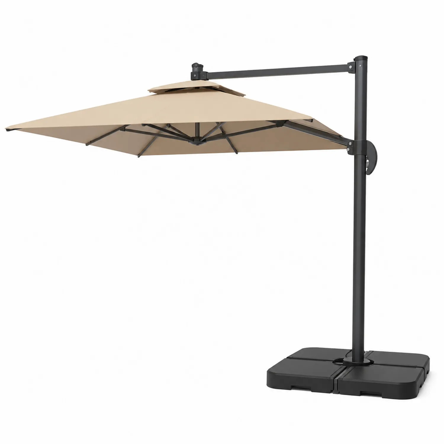 Parasol ogrodowy prostokątny 300x400 cm tkanina poliestrowa stal Beżowy