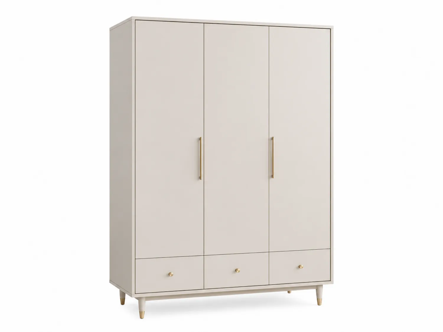 Szafa trzydrzwiowa z szufladami MDF beżowa 180x120x50 cm
