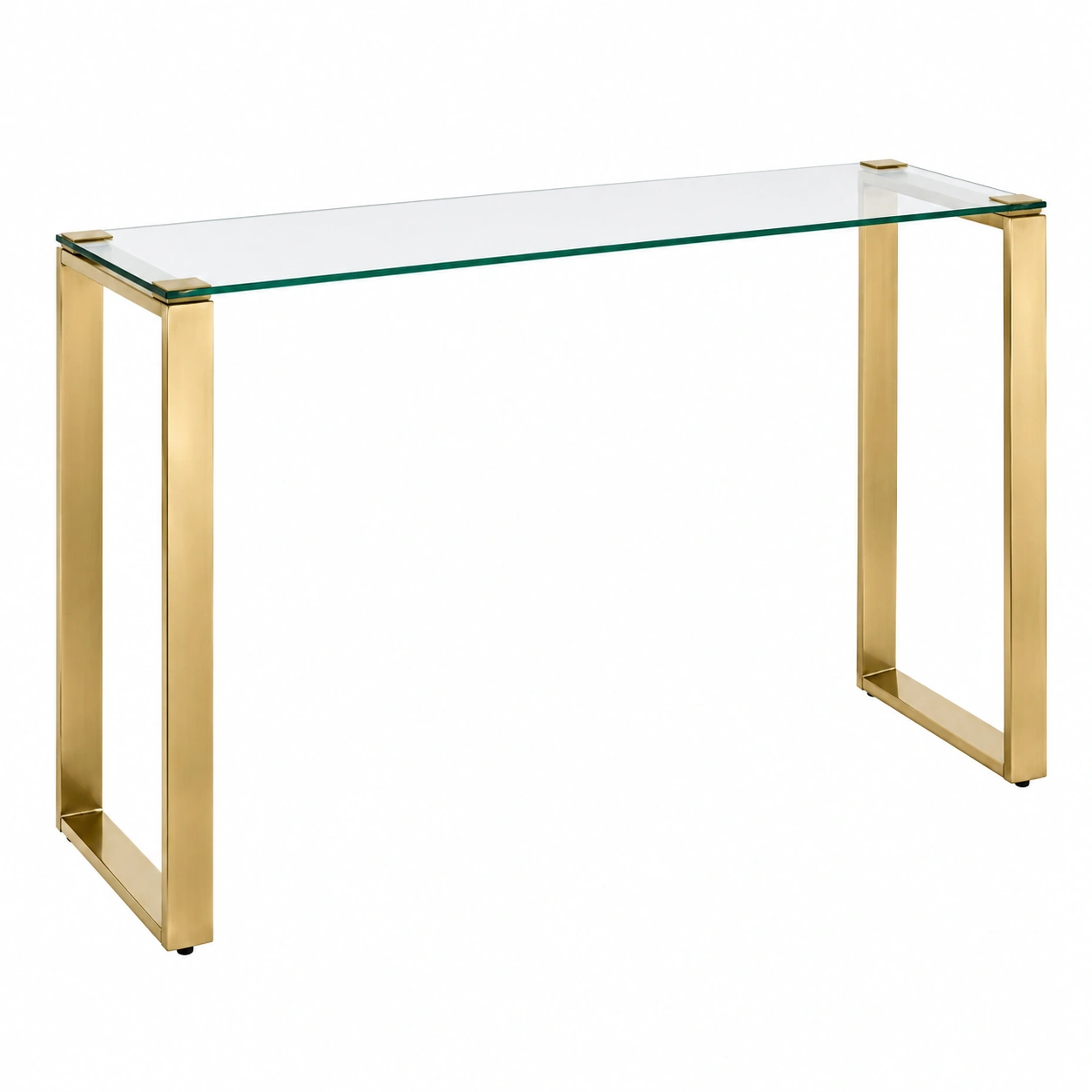 Mesa Consola Moderna de Vidrio y Metal Dorado-SelviaHouse
