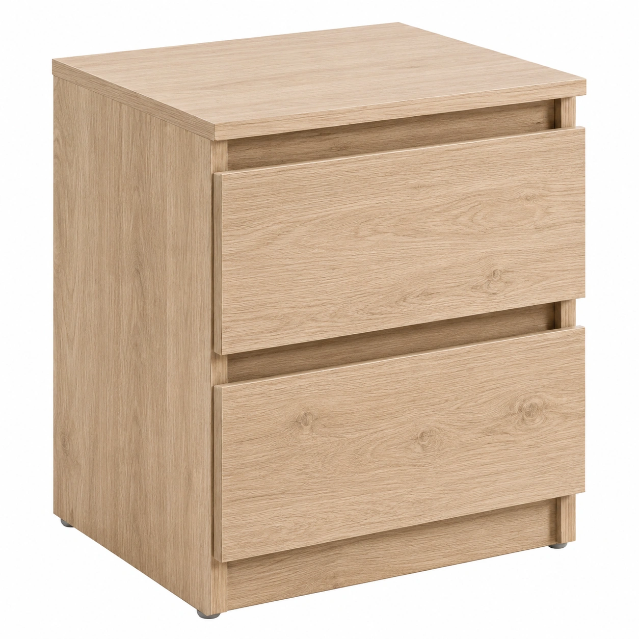 Mesita de noche moderna 2 cajones acabado roble natural-SelviaHouse