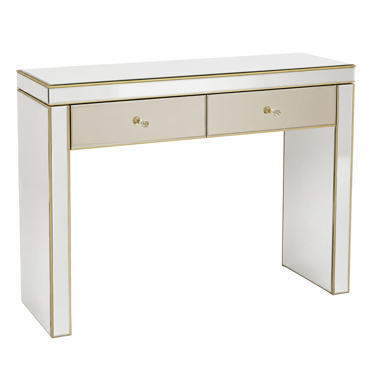 Mesa Consola Moderna Blanco Dorado-SelviaRoom