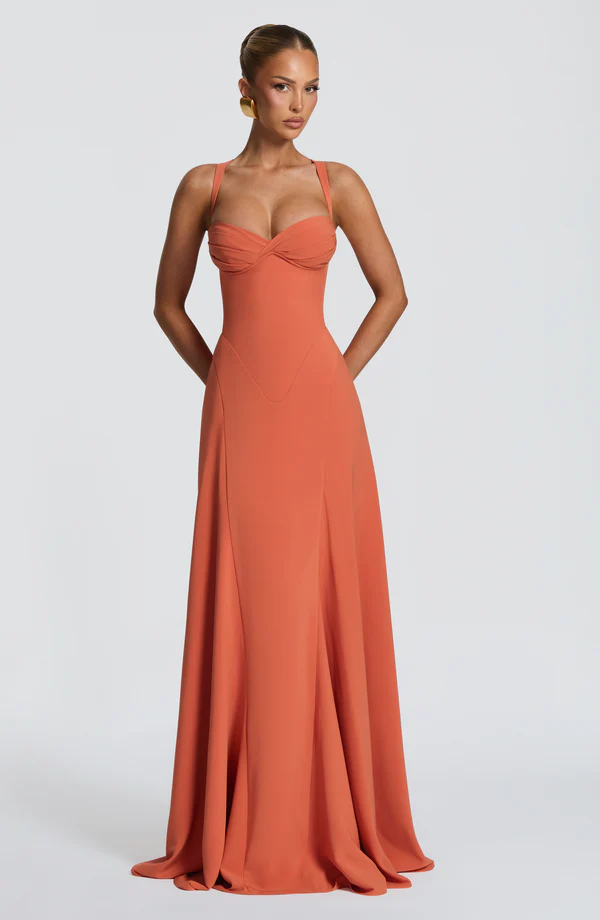 Lydia Camisole Waist-Cinched Maxi Dress
