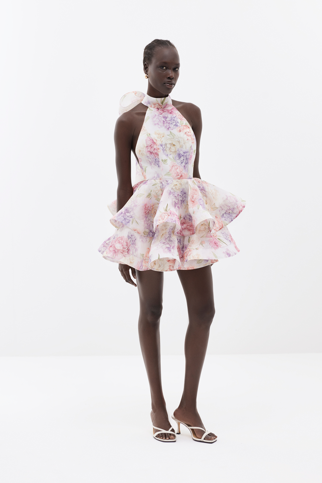Abrielle Floral Halter Neck Mini Dress