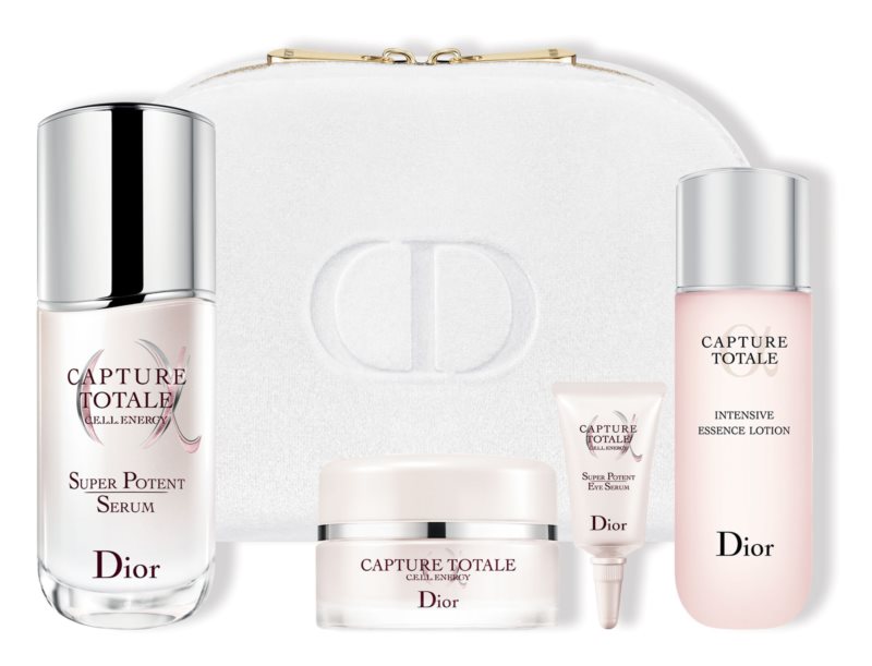 Dior - Capture Totale Set - Total Age-Defying Skincare Ritual - Skincare Set for Face - 4 Products & 1 Pouch - Face Lotion, Anti-Aging Serum, Face