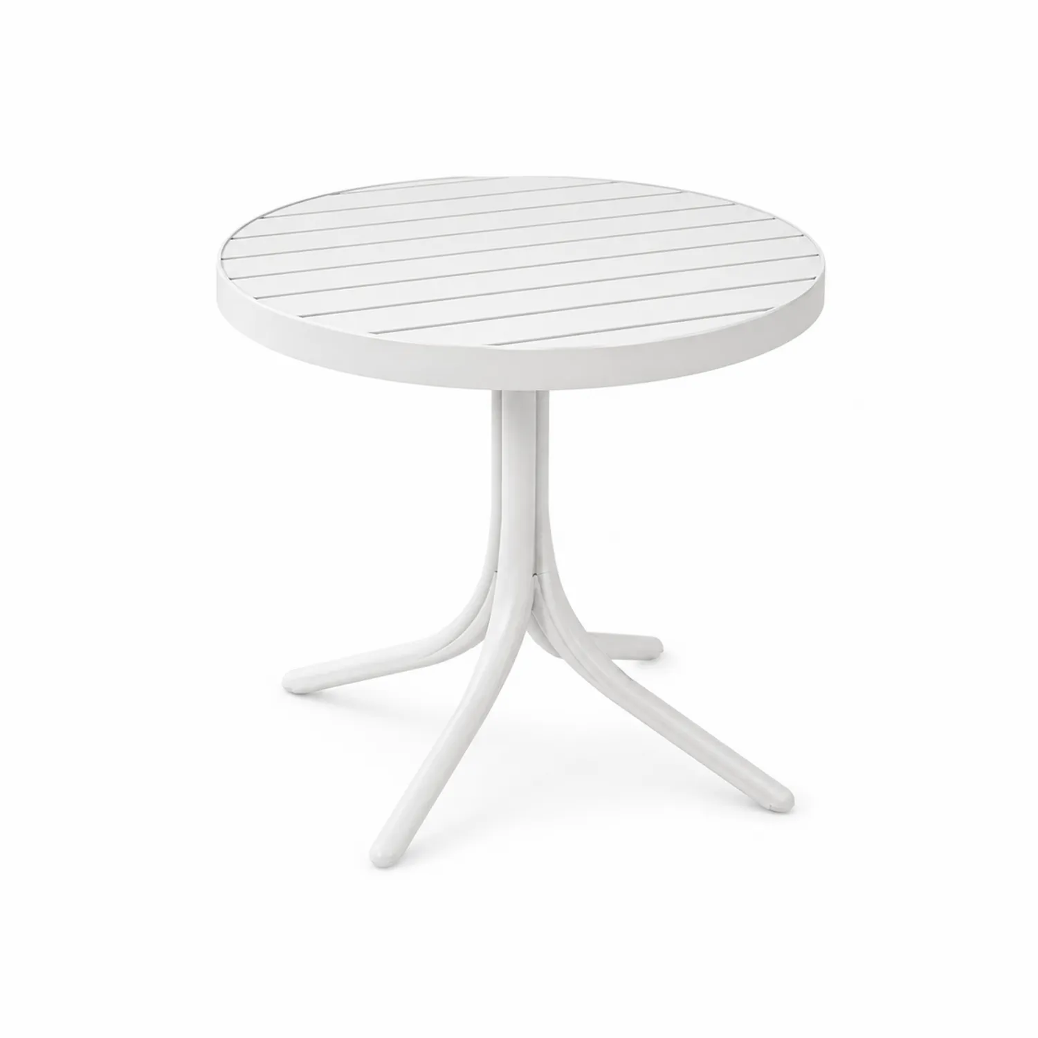 Stolik ogrodowy okrągły aluminiowy 60 cm Biały