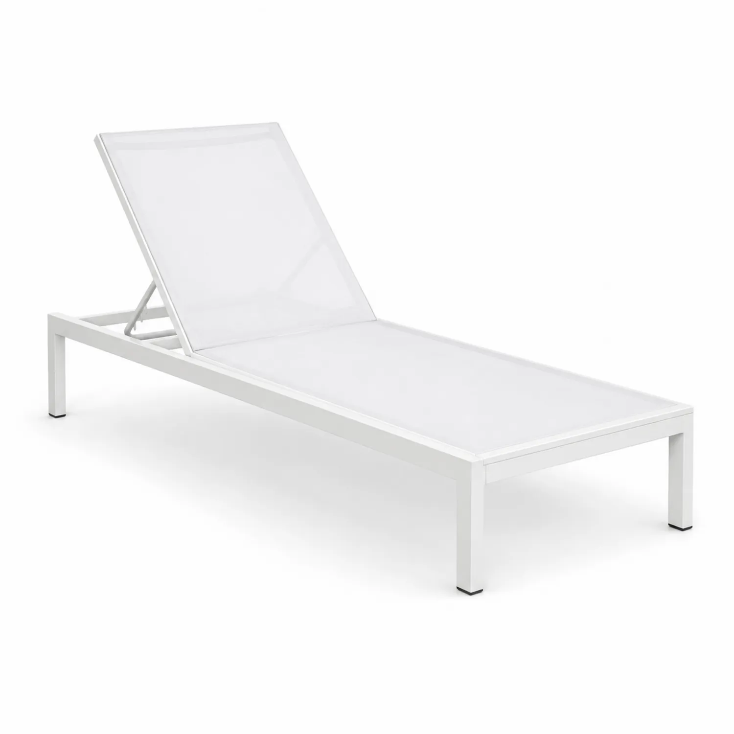 Leżak aluminiowy biały z textilenem 200x65x35 cm