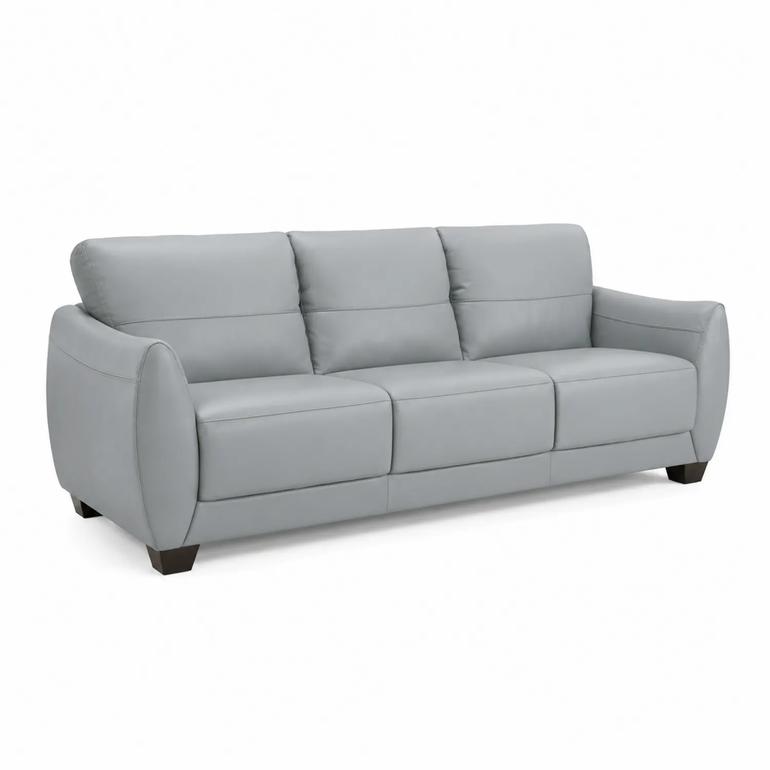 Sofa trzyosobowa z ekoskóry, Szara