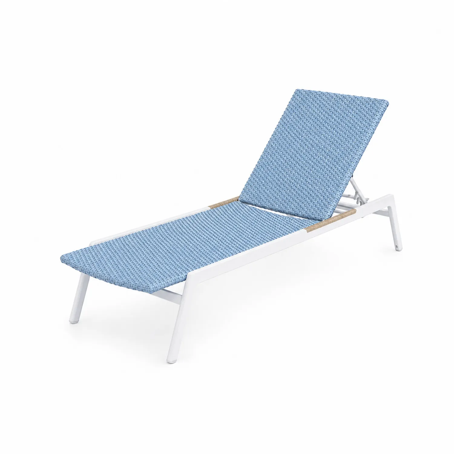 Leżak aluminiowy z liną poliestrową Niebieski 200x70x35 cm