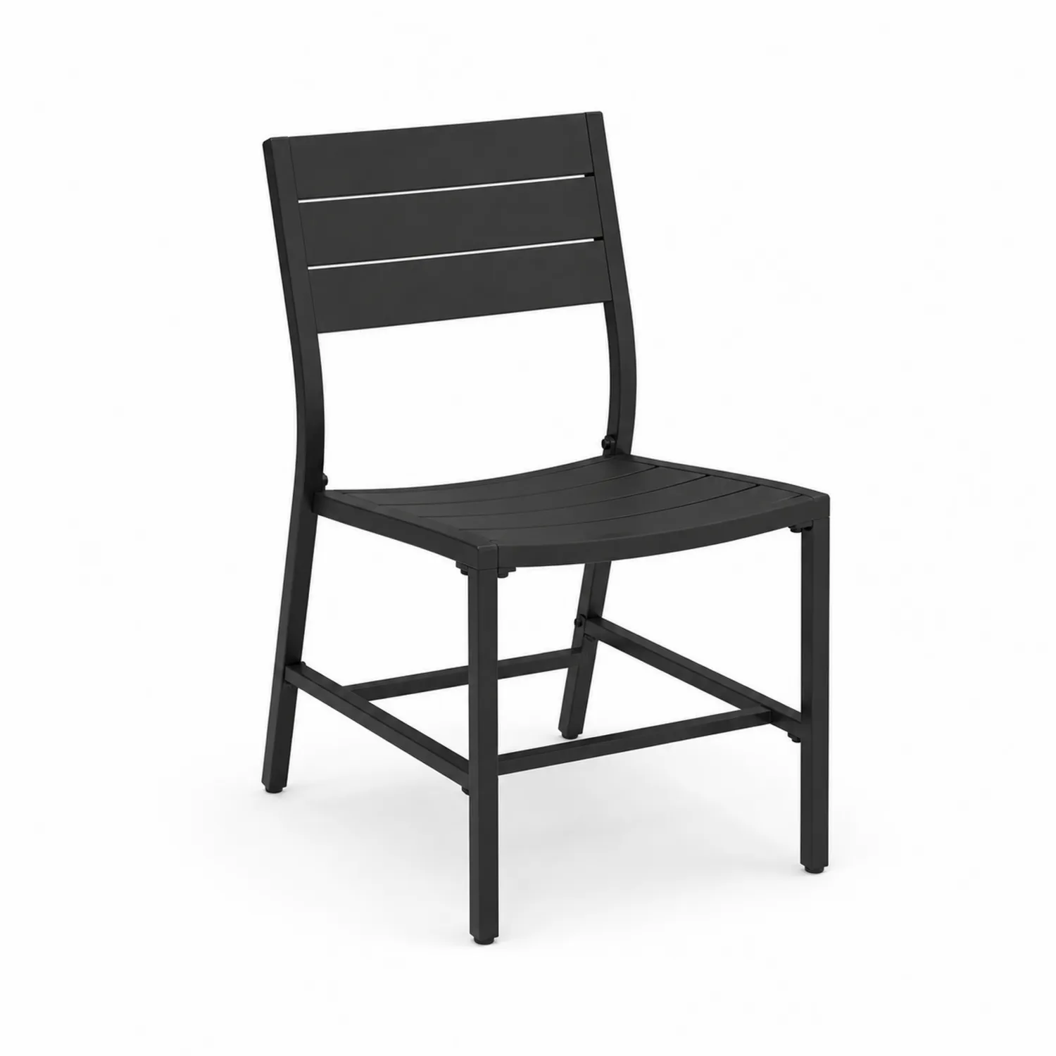 Krzesło ogrodowe aluminiowe czarne 83x55x59 cm