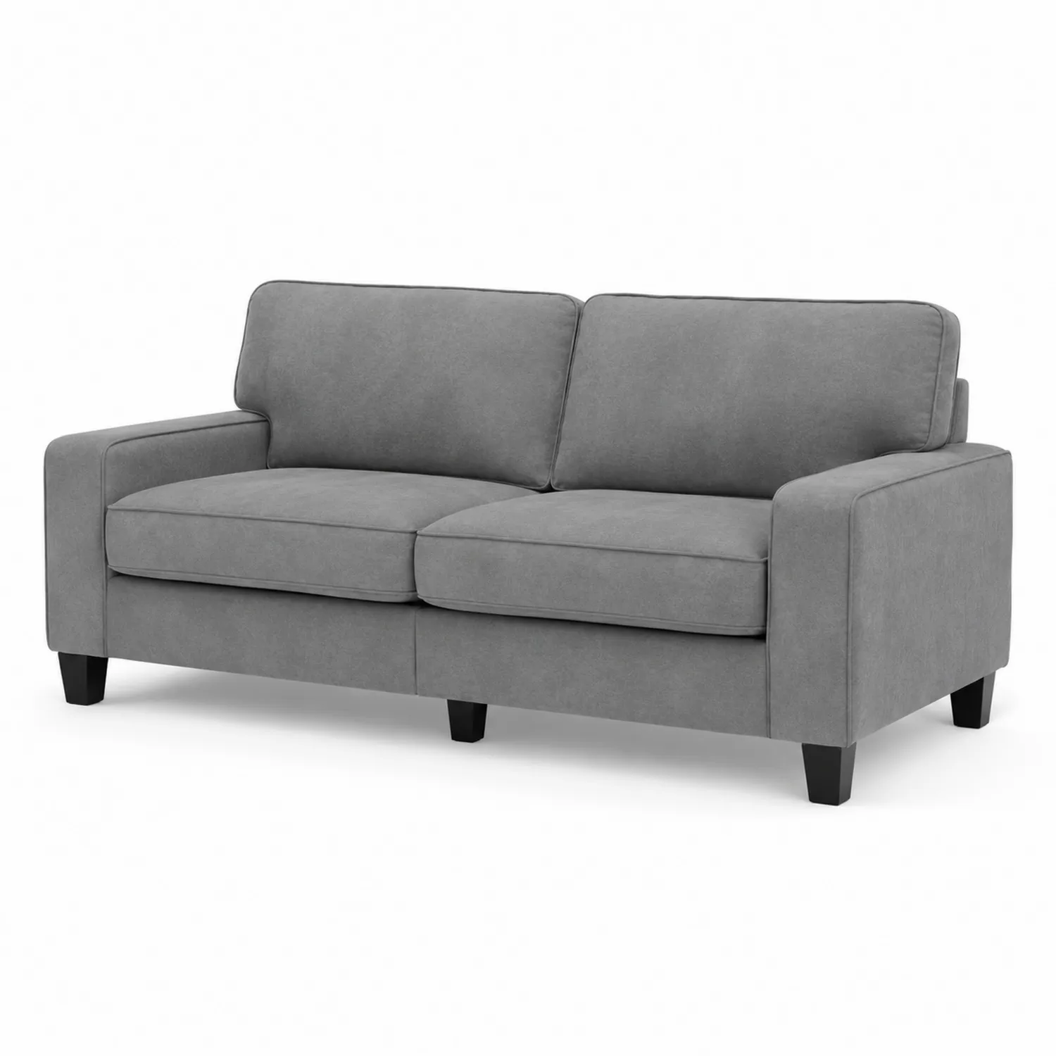 Sofa dwuosobowa z tkaniny poliestrowej Szara