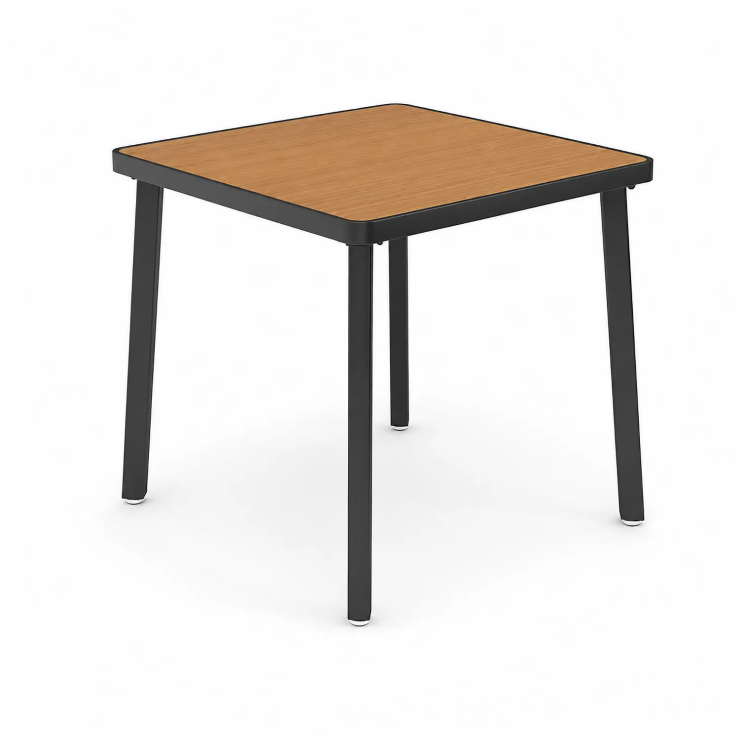 Stolik kwadratowy 70x70 cm stalowy z drewnianym blatem