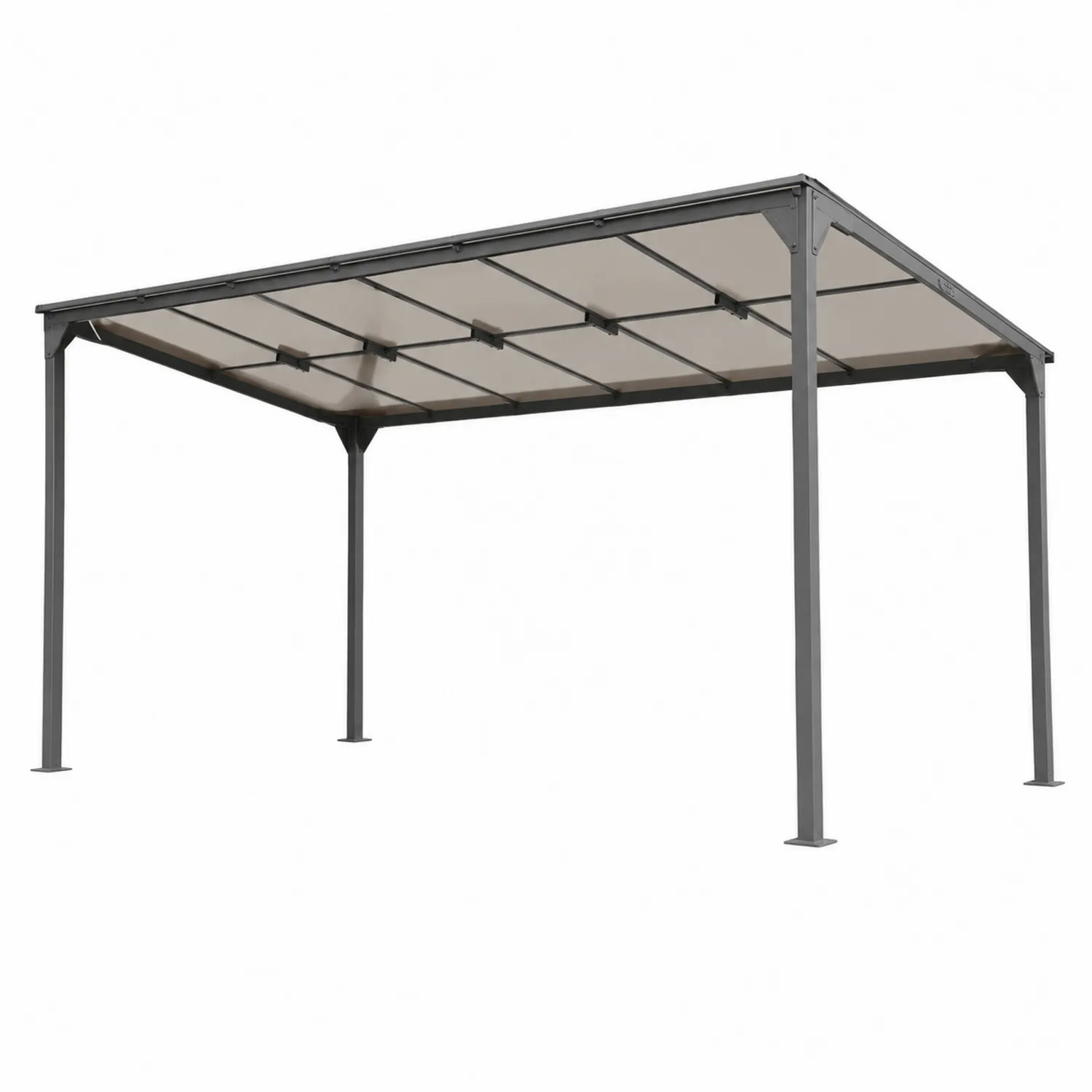 Altana ogrodowa prostokątna 300x400 cm stal poliwęglan Szary