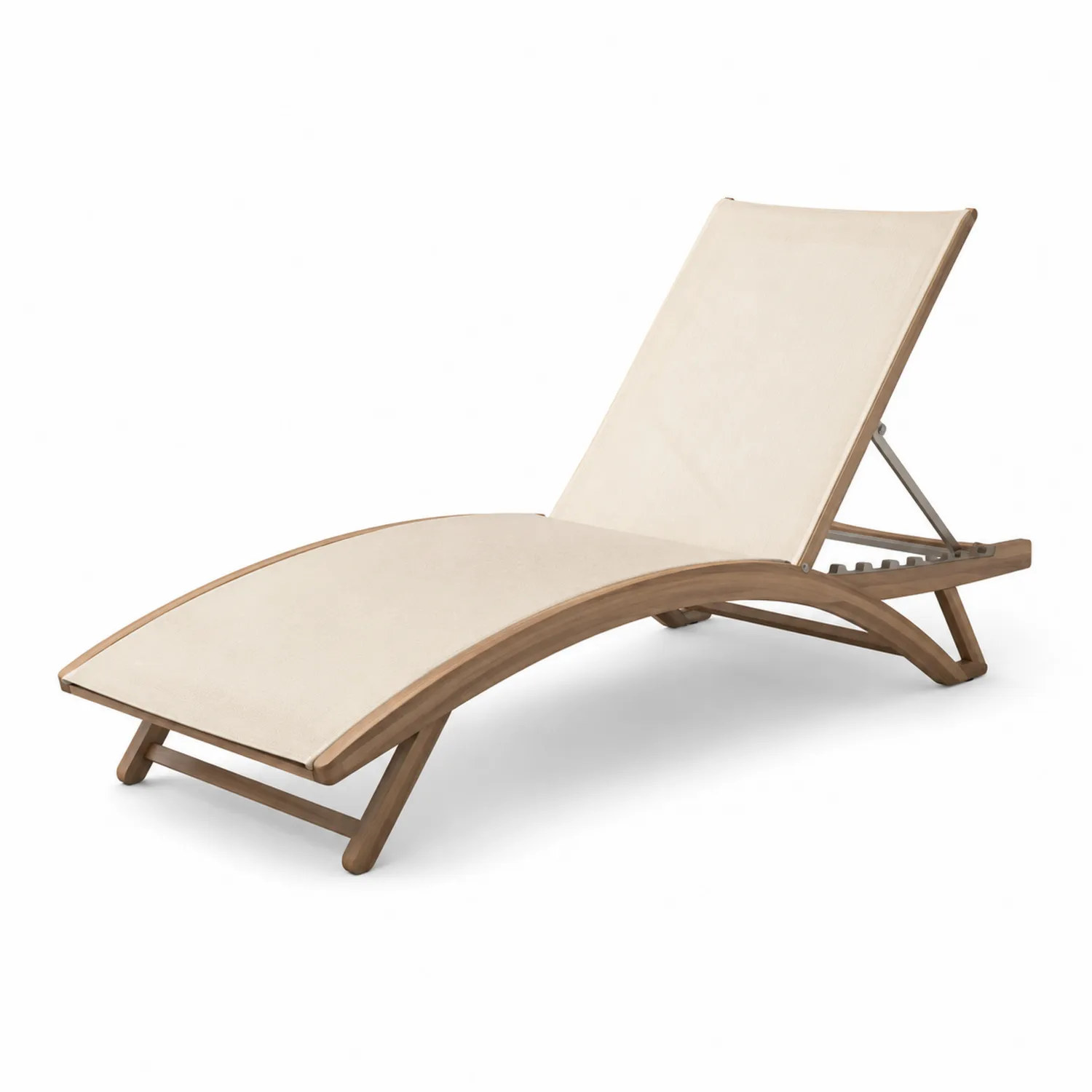 Leżak ogrodowy drewniany z regulacją, beige