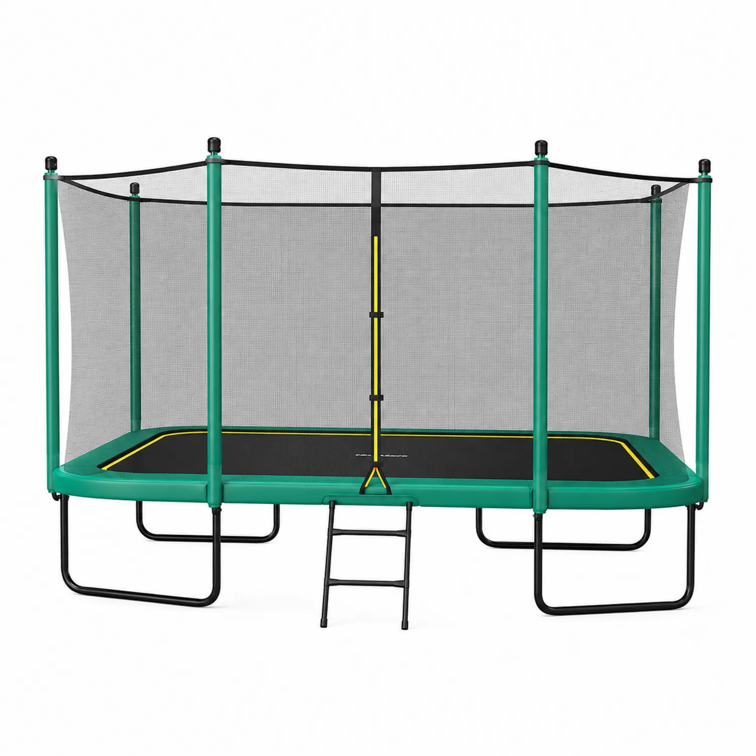 Trampolina prostokątna stalowa 300x200 cm z zieloną siatką