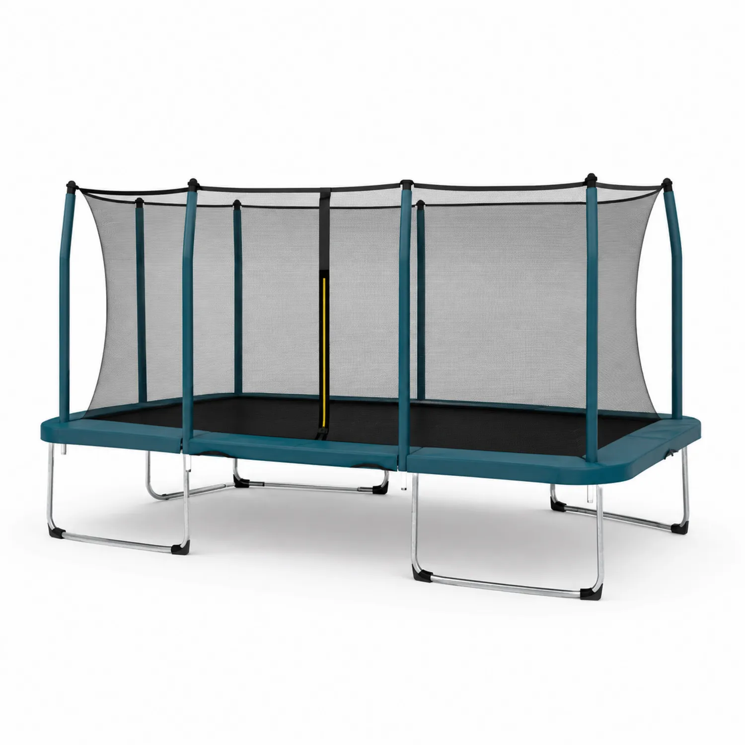 Prostokątna trampolina stalowa z siatką 300x150 cm Niebieska