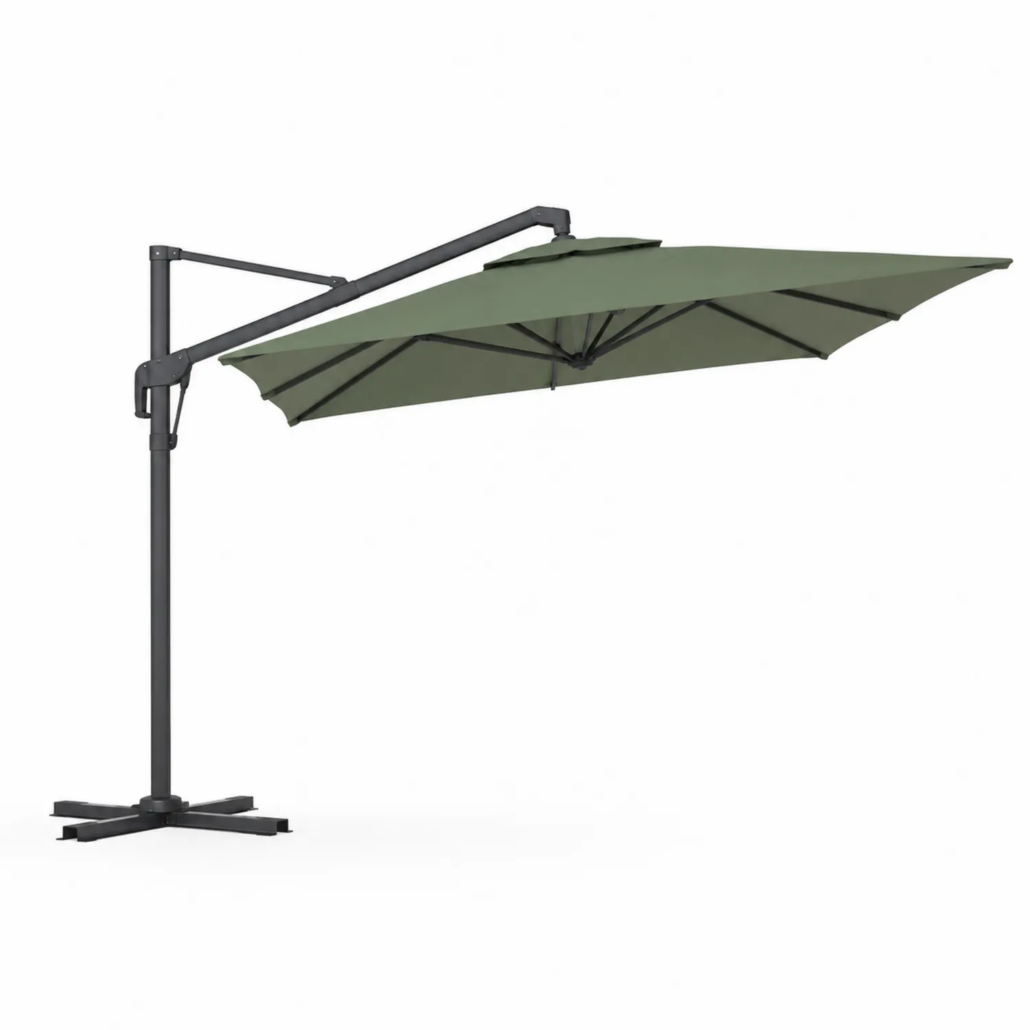 Aluminiowa parasolka boczny 300x400 cm Poliester Zielony