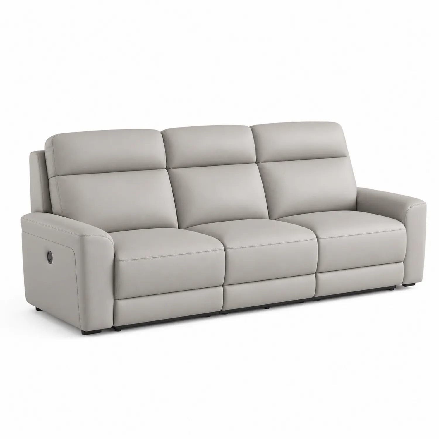 Trzyosobowa sofa ze skóry ekologicznej szara 220 cm