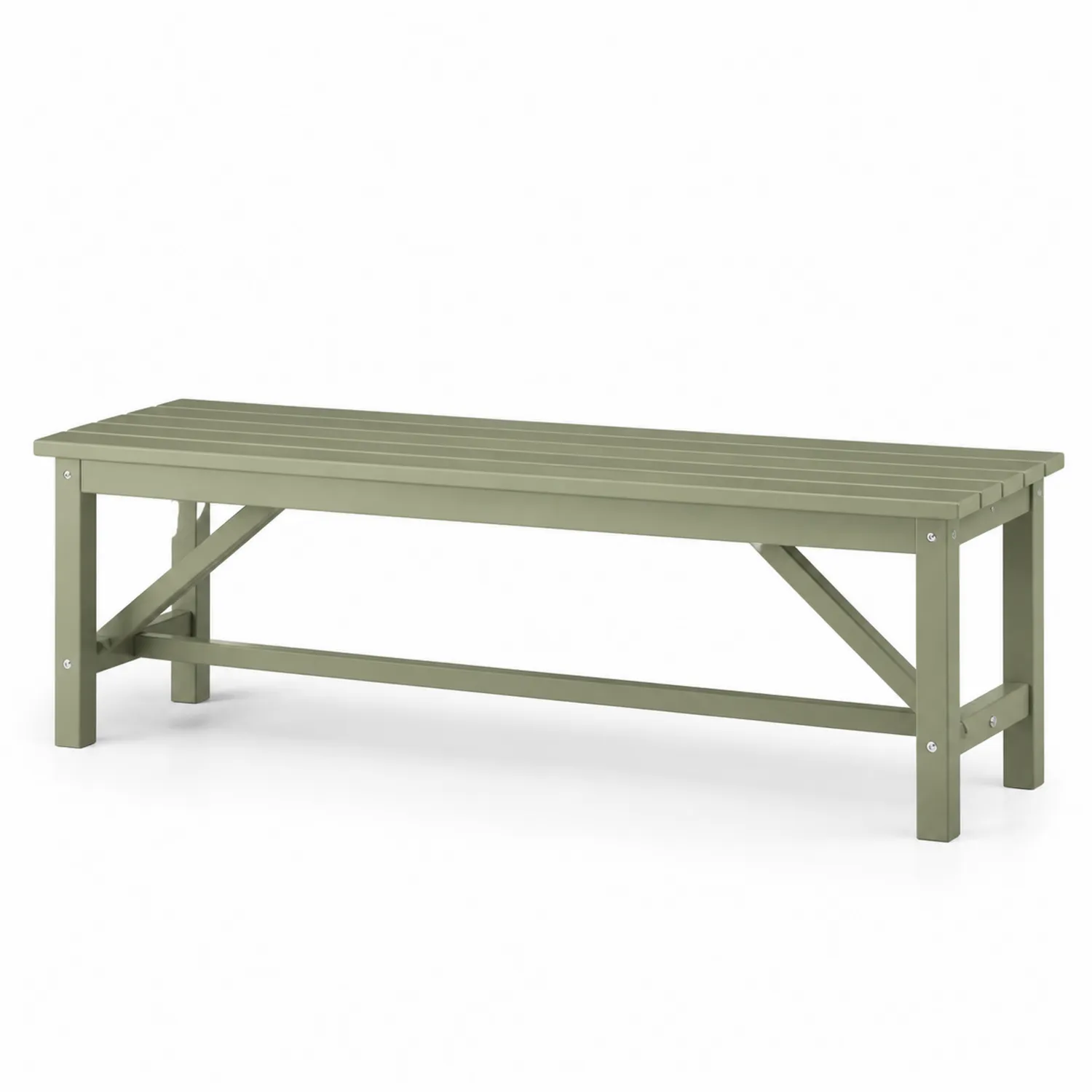 Ławka metalowa ogrodowa zielona 120x30x45 cm
