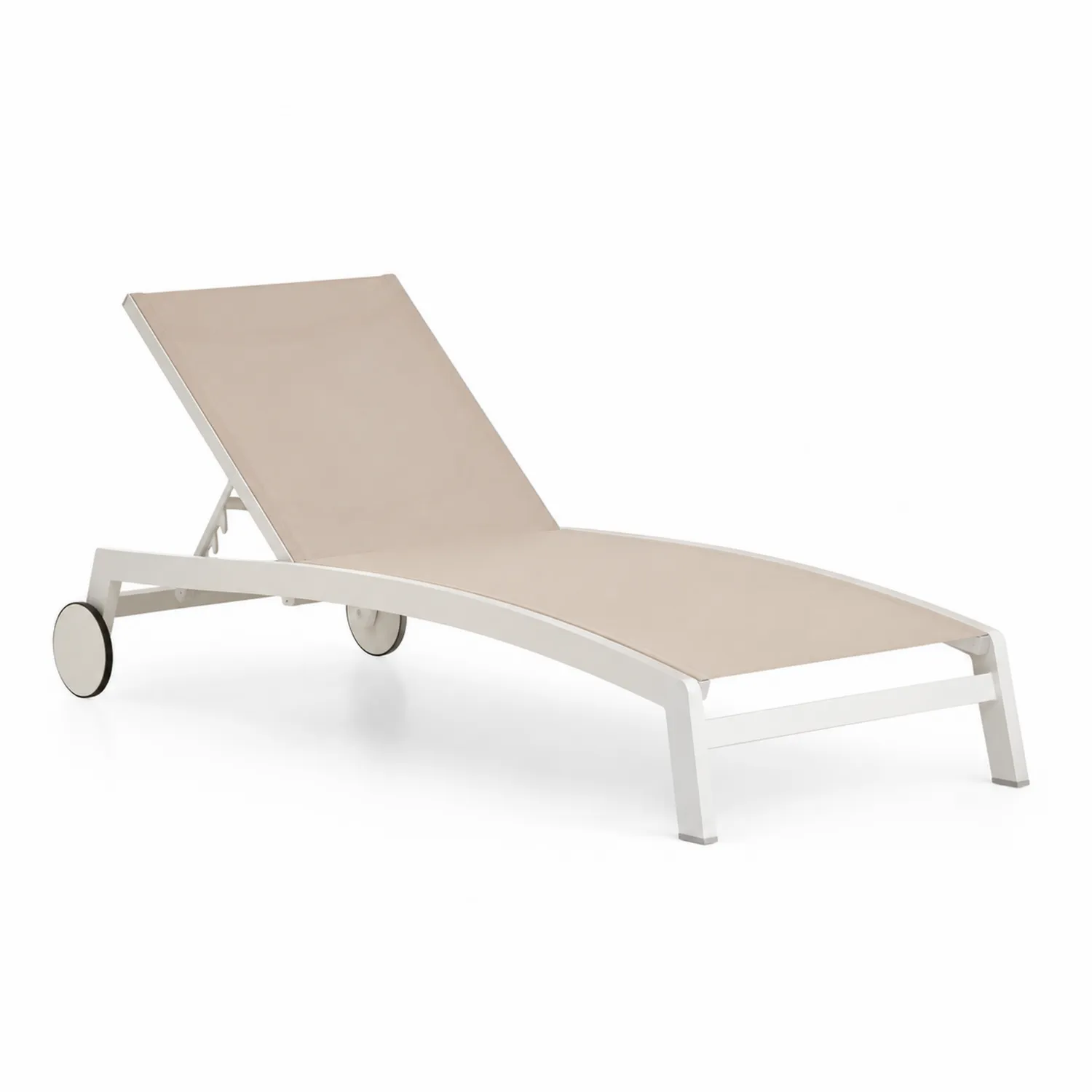 Leżak aluminiowy z tkaniną poliestrową beżowy 200x65x35 cm