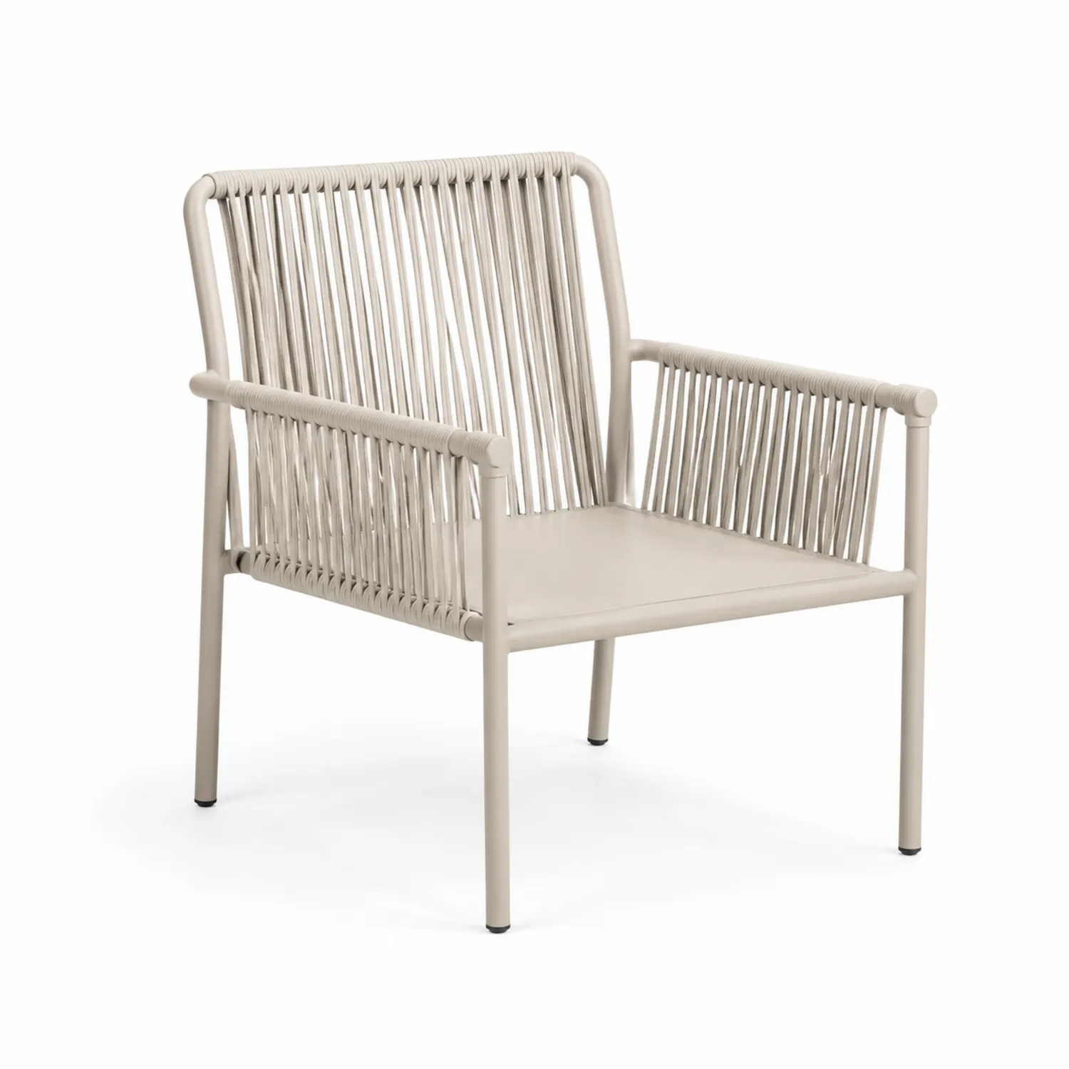 Fotel ogrodowy stalowy beżowy 75cm x 65cm x 80cm