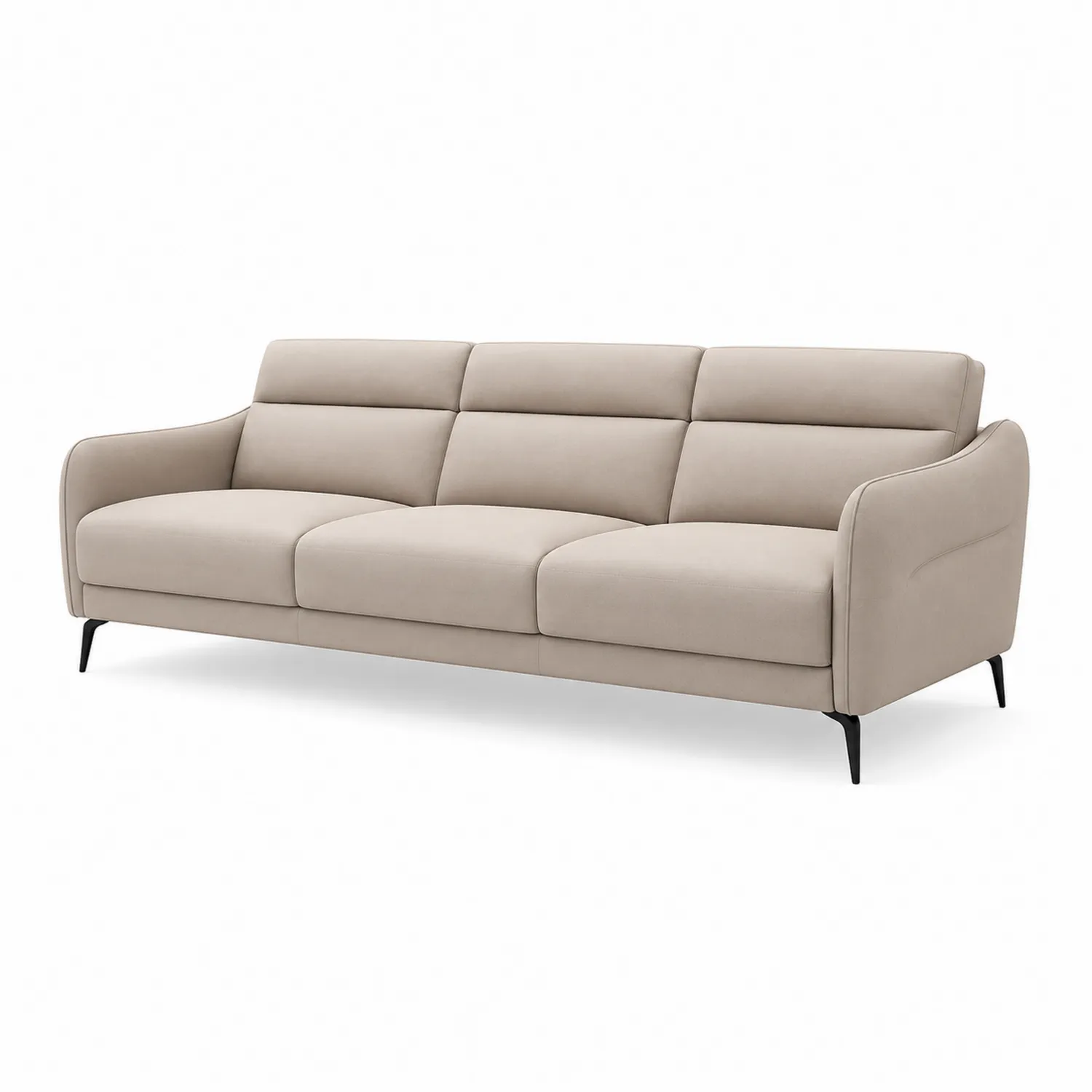 Trzyosobowa sofa z tkaniny poliestrowej Beżowy
