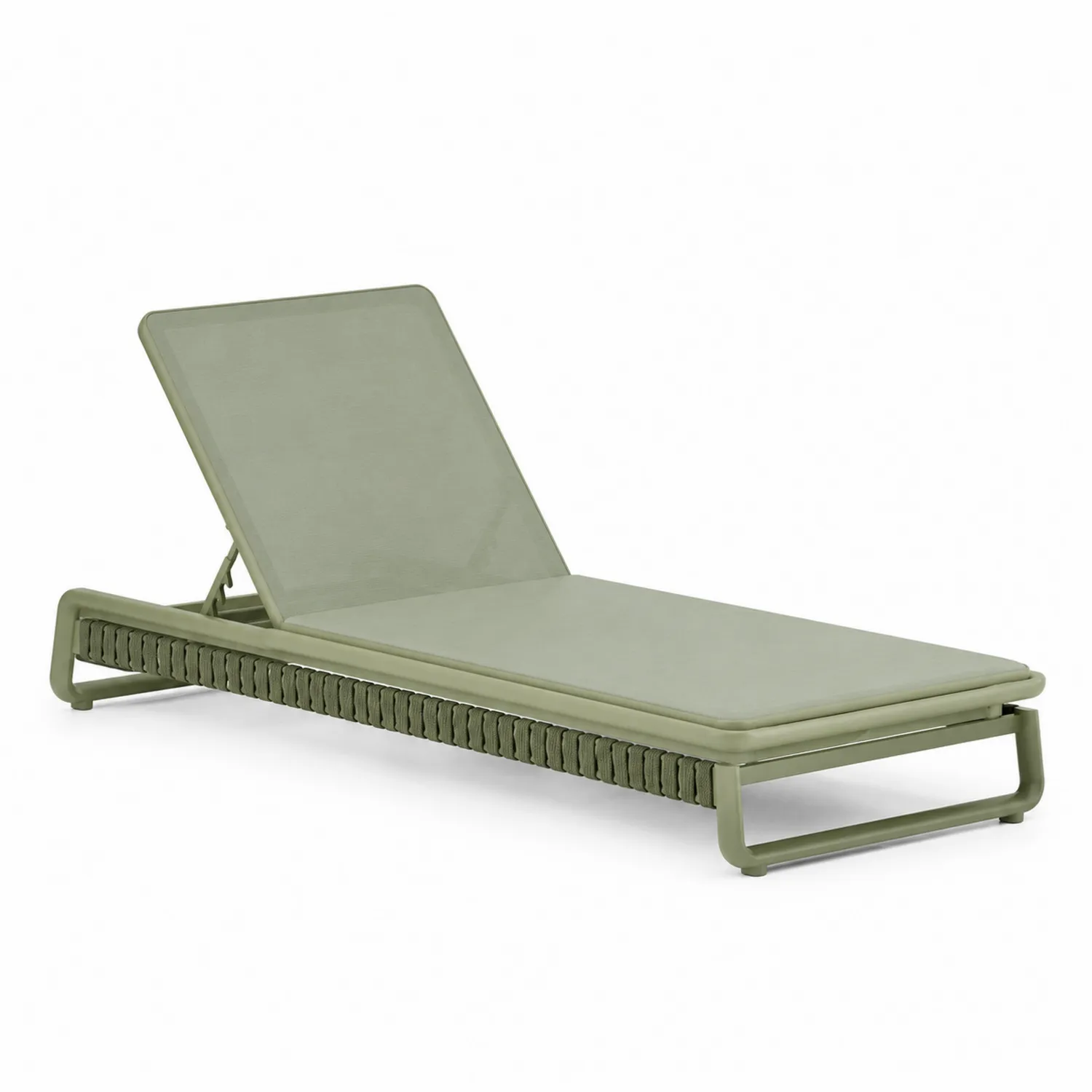 Leżak aluminiowy z regulacją Zielony 200 cm x 70 cm