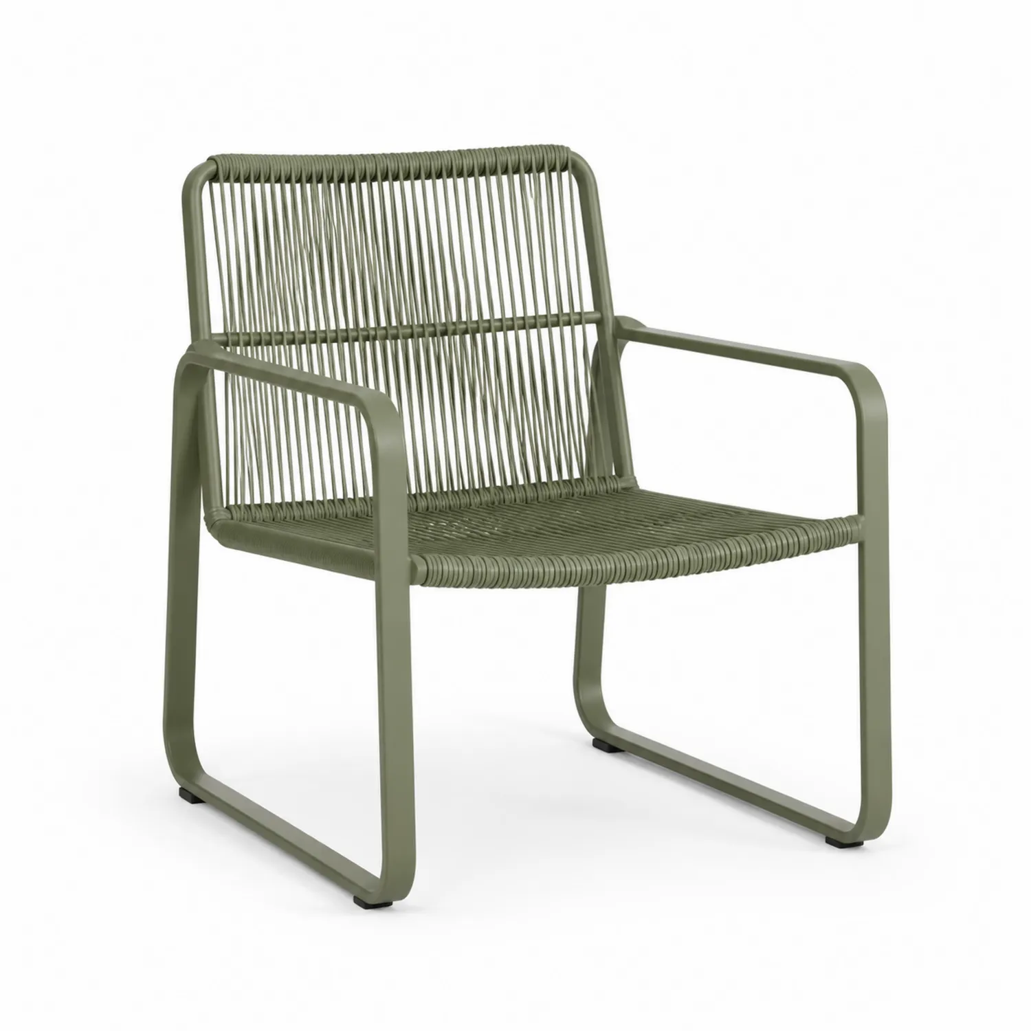 Krzesło metalowe z polipropylenowym sznurkiem Zielony 75x60x66 cm