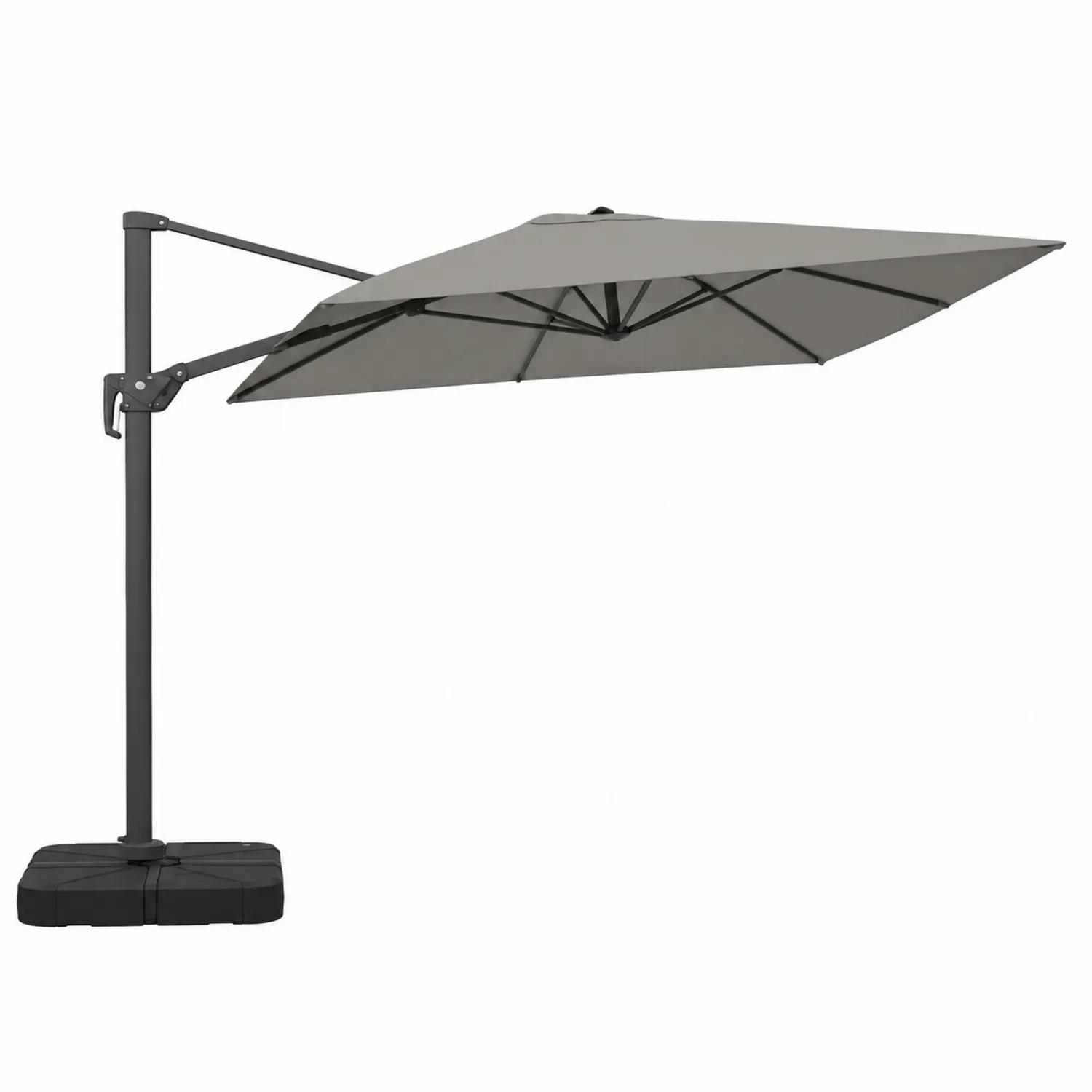 Parasol ogrodowy stalowy z poliestrowym daszkiem szary 3m