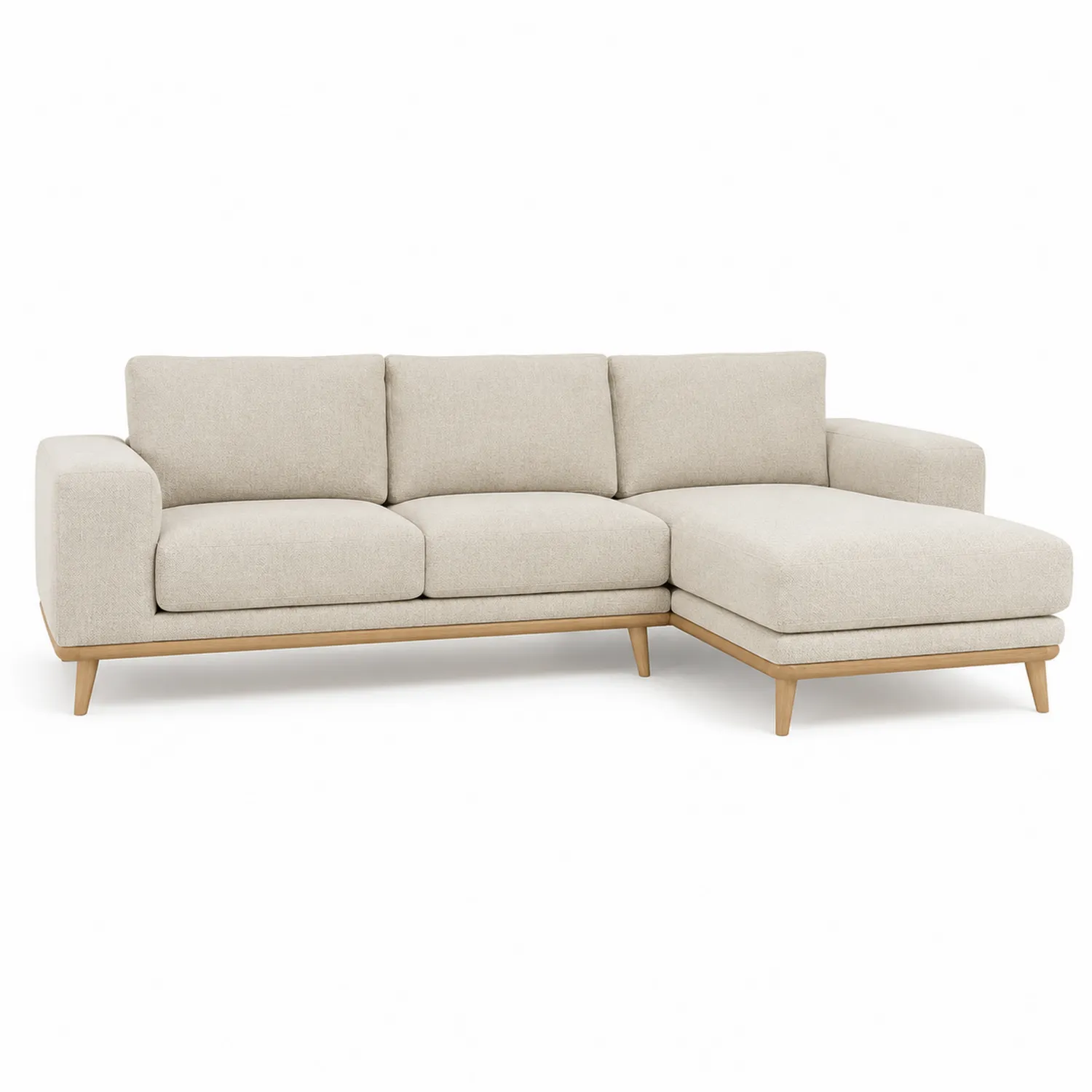 Sofa narożna L 290x160x85 cm tkanina beżowa
