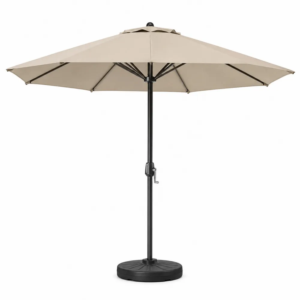 Parasol de jardin rond 300 cm en polyester et mât en aluminium-Solvatrinela