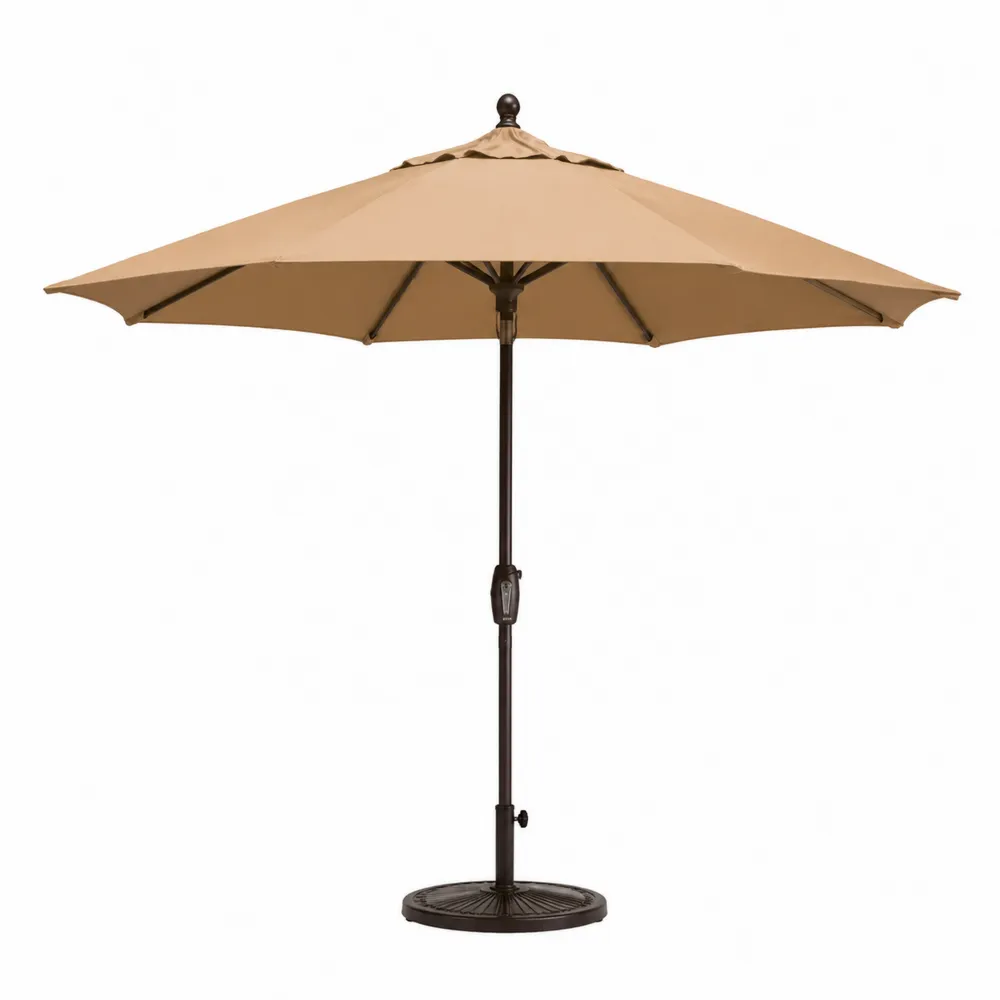 Parasol de jardin en métal et polyester beige 270 cm-Solvatrinela