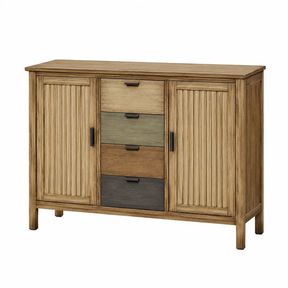 Buffet en bois avec tiroirs multicolores et portes-Solvatrinela