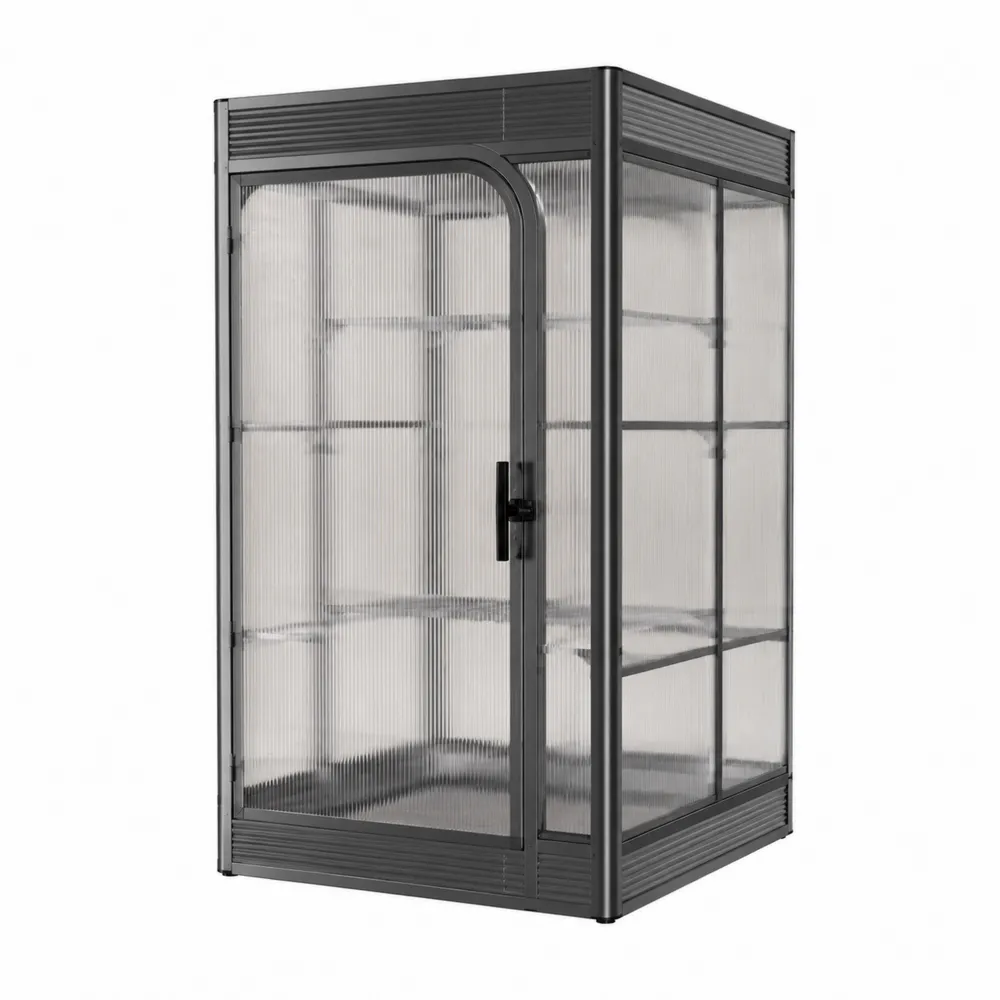 Serre de Jardin en Aluminium et Polycarbonate 4mm 69x49x160cm-Solvatrinela